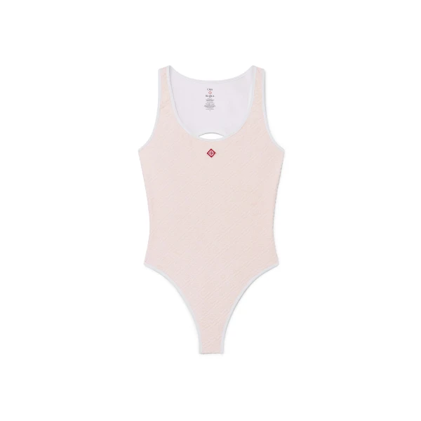 Cream Monogram Swimsuit