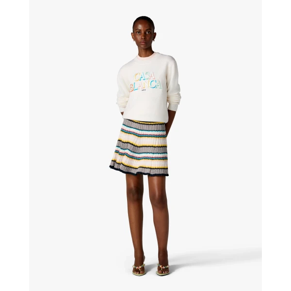 Casablanca Cream Stacked Logo Jumper | Sweater | Coveti