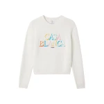 Casablanca Cream Stacked Logo Jumper | Sweater | Coveti