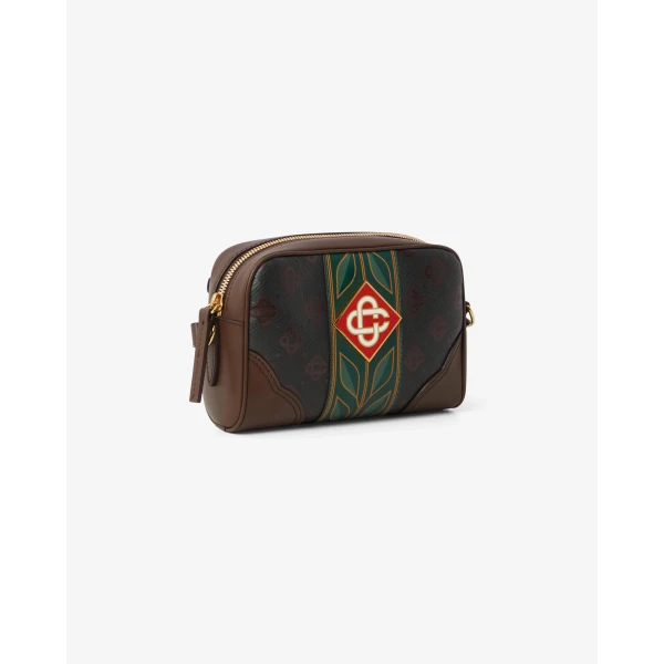 Casablanca Dark Brown Monogram Crossbody Bag | Shoulder & Crossbody Bags | Coveti