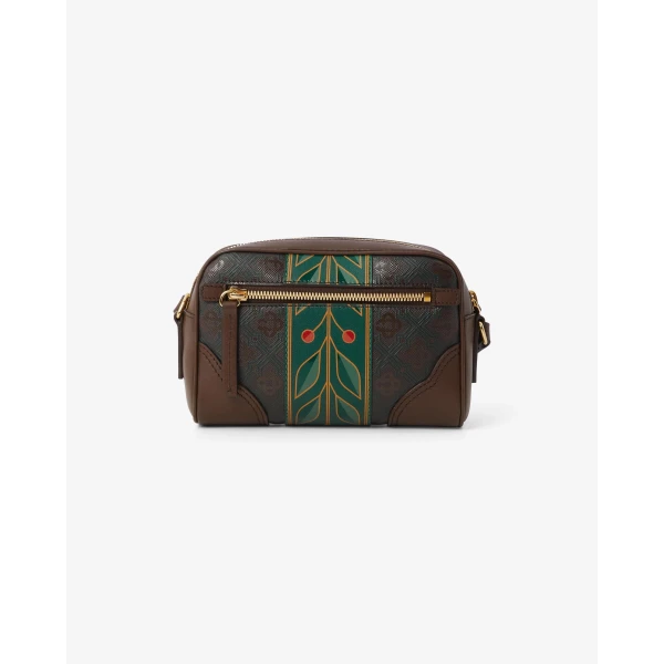 Casablanca Dark Brown Monogram Crossbody Bag | Shoulder & Crossbody Bags | Coveti