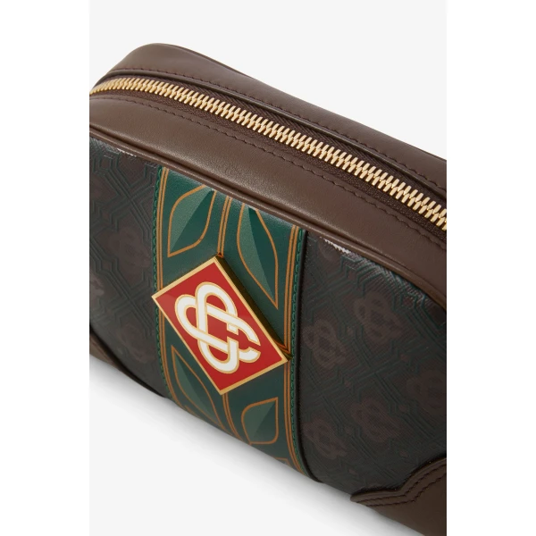 Casablanca Dark Brown Monogram Crossbody Bag | Shoulder & Crossbody Bags | Coveti