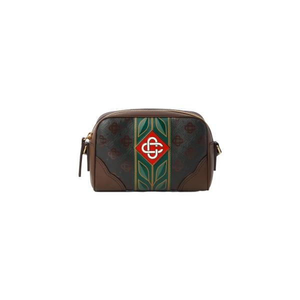 Casablanca Dark Brown Monogram Crossbody Bag | Shoulder & Crossbody Bags | Coveti