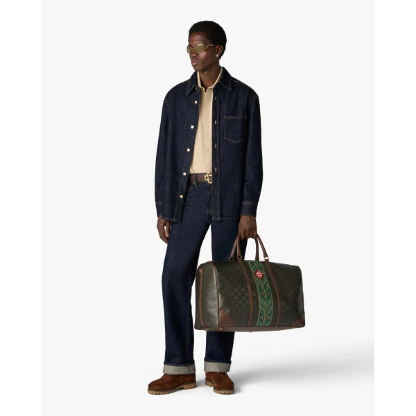 Casablanca Dark Brown Monogram Weekender Bag | Totes & Top-Handle Bags | Coveti