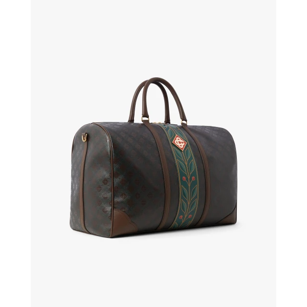 Casablanca Dark Brown Monogram Weekender Bag | Totes & Top-Handle Bags | Coveti