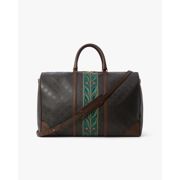 Casablanca Dark Brown Monogram Weekender Bag | Totes & Top-Handle Bags | Coveti
