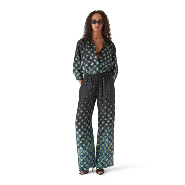 Casablanca Degrade Monogram Long Sleeve Silk Shirt | Shirt | Coveti