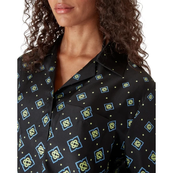 Casablanca Degrade Monogram Long Sleeve Silk Shirt | Shirt | Coveti
