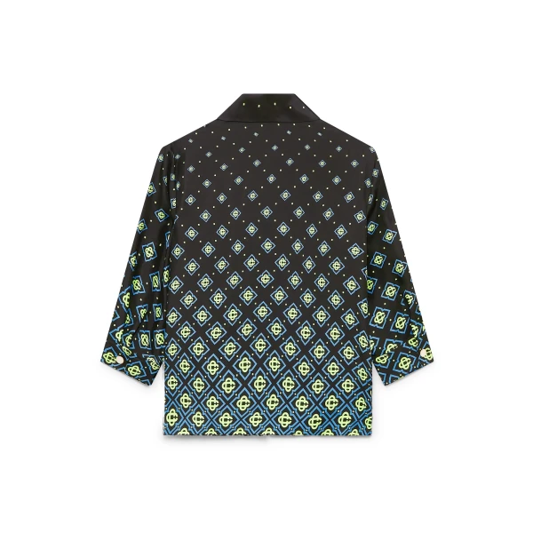 Casablanca Degrade Monogram Long Sleeve Silk Shirt | Shirt | Coveti