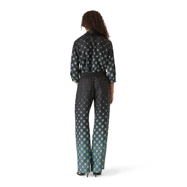Casablanca Degrade Monogram Silk Trousers | Pants | Coveti