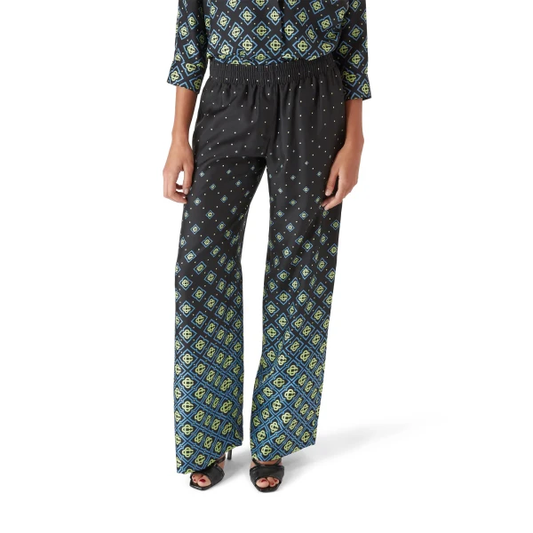 Casablanca Degrade Monogram Silk Trousers | Pants | Coveti