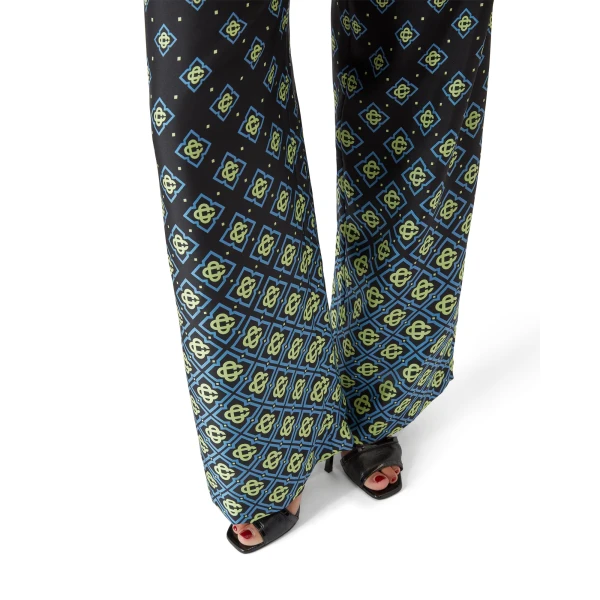 Casablanca Degrade Monogram Silk Trousers | Pants | Coveti