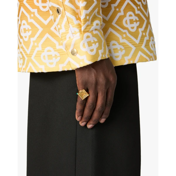 Casablanca Gold & Green Wrapped Signet Ring | Rings | Coveti