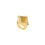 Casablanca Gold & Green Wrapped Signet Ring | Rings | Coveti