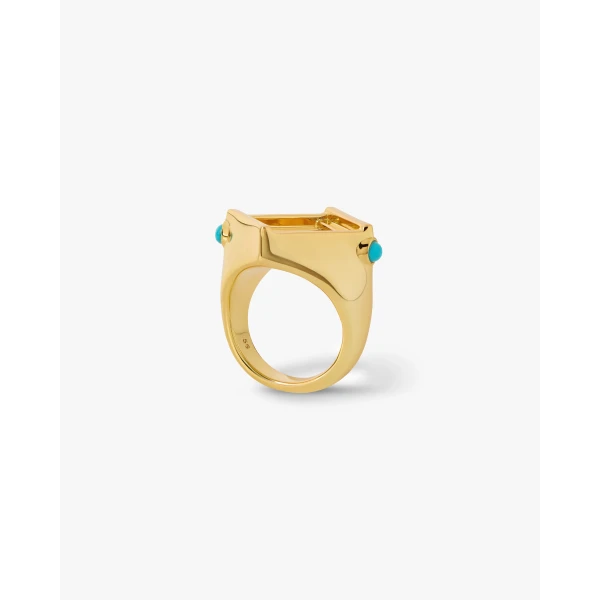 Casablanca Gold & Green Wrapped Signet Ring | Rings | Coveti