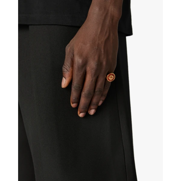 Casablanca Gold & Red Stone Signet Ring | Rings | Coveti