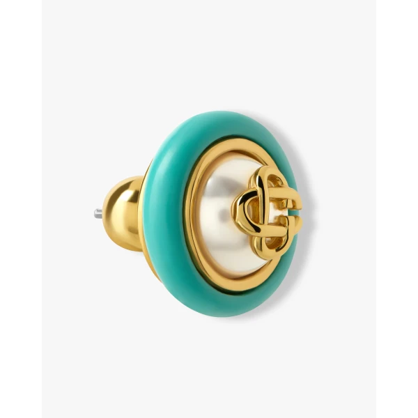 Casablanca Gold & Turquoise Pearl Studs | Earrings | Coveti
