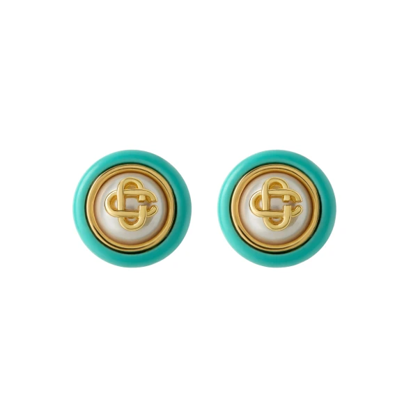 Gold & Turquoise Pearl Studs