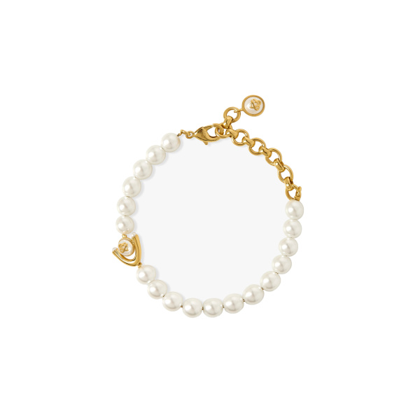 Casablanca Gold & White Lotus Pearl Bracelet | Bracelets | Coveti
