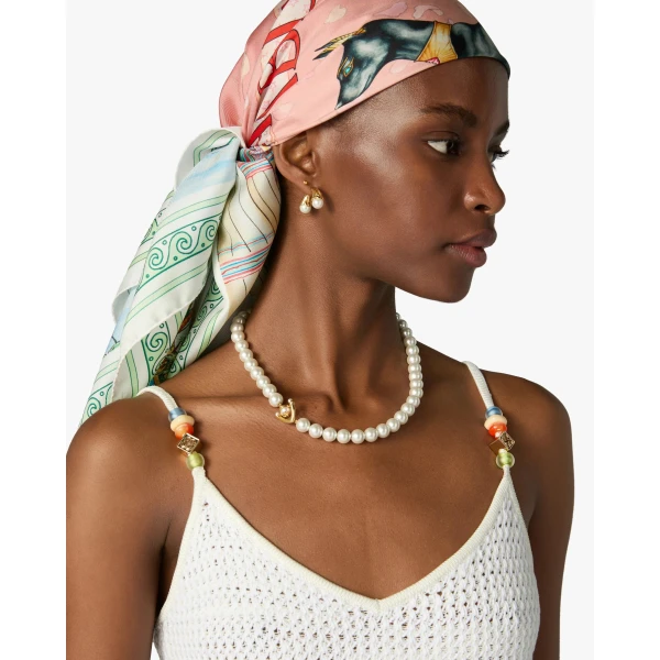 Casablanca Gold & White Lotus Pearl Necklace | Necklace | Coveti