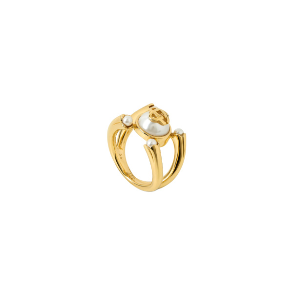 Casablanca Gold & White Lotus Pearl Ring | Rings | Coveti