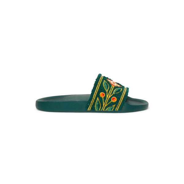 Casablanca Green Laurel Terry Slides | Flip Flops & Slides | Coveti