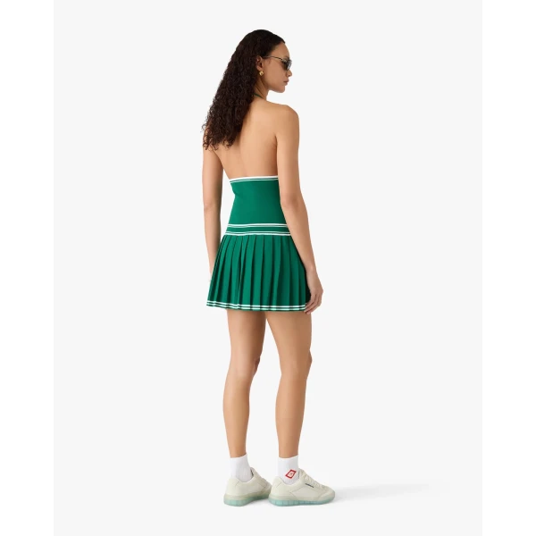 Casablanca Green Pleated Halter Mini Dress | Mini Dresses | Coveti