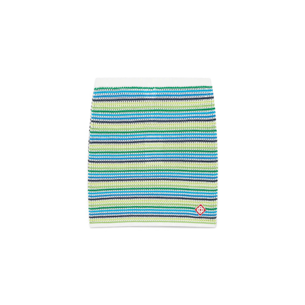 Casablanca Green Stripe Mini Skirt | Mini Skirt | Coveti
