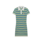 Casablanca Green Stripe Short Sleeve Midi Dress | Midi Dresses | Coveti