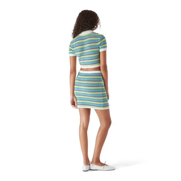 Casablanca Green Stripe Short Sleeve Polo Shirt | Polo Shirt | Coveti