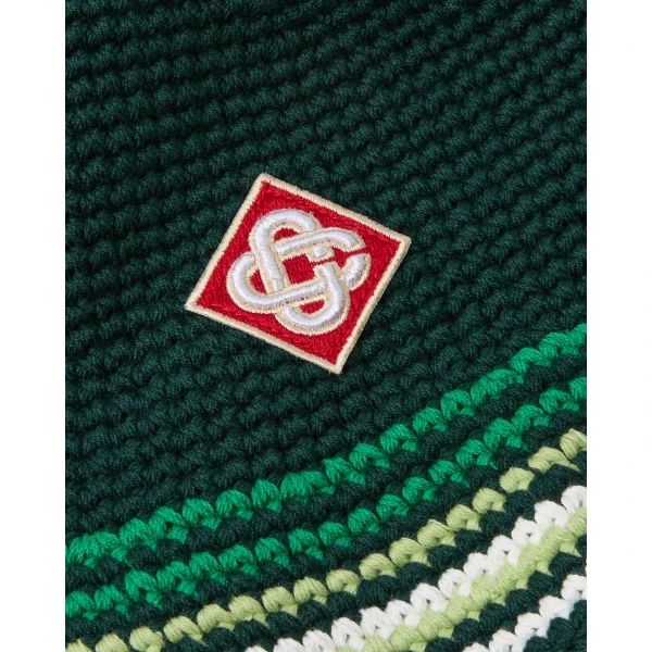 Casablanca Green Striped Crochet Hat | Hats | Coveti