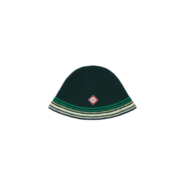Casablanca Green Striped Crochet Hat | Hats | Coveti