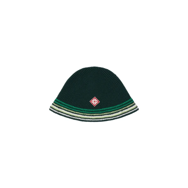 Casablanca Green Striped Crochet Hat | Hats | Coveti