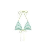 Casablanca Green Wavy Monogram Bikini Top | Bikini | Coveti