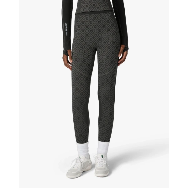 Casablanca Grey Seamless Monogram Leggings | Leggings | Coveti