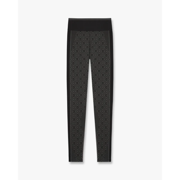 Casablanca Grey Seamless Monogram Leggings | Leggings | Coveti