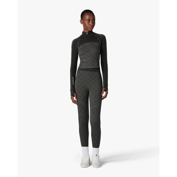 Casablanca Grey Seamless Monogram Long Sleeve Top | Long Sleeve | Coveti