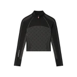 Casablanca Grey Seamless Monogram Long Sleeve Top | Long Sleeve | Coveti