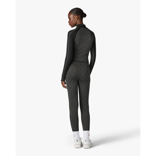 Casablanca Grey Seamless Monogram Long Sleeve Top | Long Sleeve | Coveti