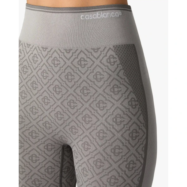 Casablanca Light Grey Seamless Monogram Leggings | Leggings | Coveti