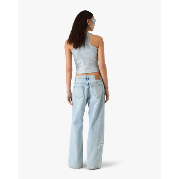 Casablanca Light Wash Graffiti Denim Jeans | Denim | Coveti