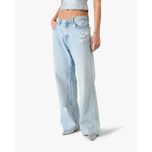 Casablanca Light Wash Graffiti Denim Jeans | Denim | Coveti