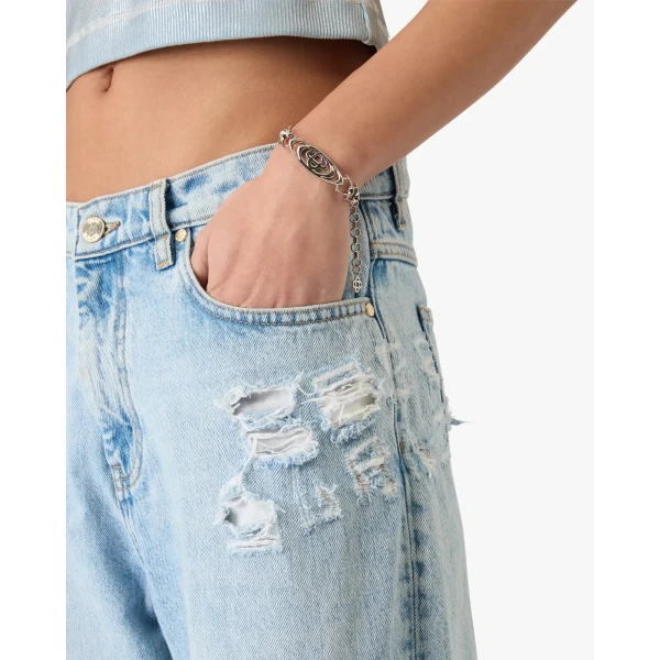 Casablanca Light Wash Graffiti Denim Jeans | Denim | Coveti