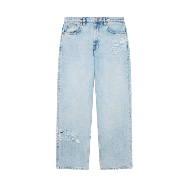 Casablanca Light Wash Graffiti Denim Jeans | Denim | Coveti