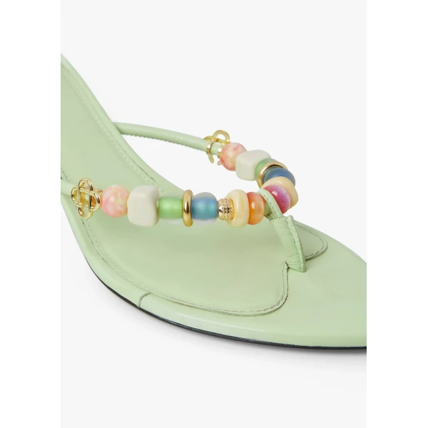 Casablanca Mint Beaded Heeled Sandals | Sandals | Coveti