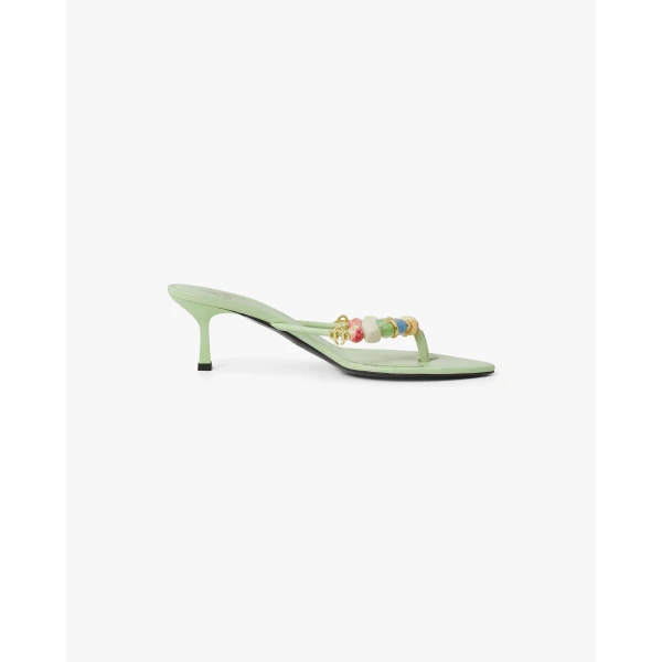 Casablanca Mint Beaded Heeled Sandals | Sandals | Coveti