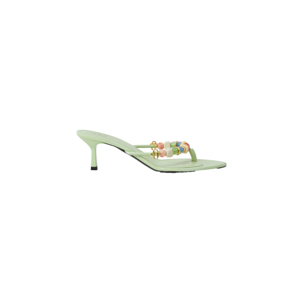Casablanca Mint Beaded Heeled Sandals | Sandals | Coveti