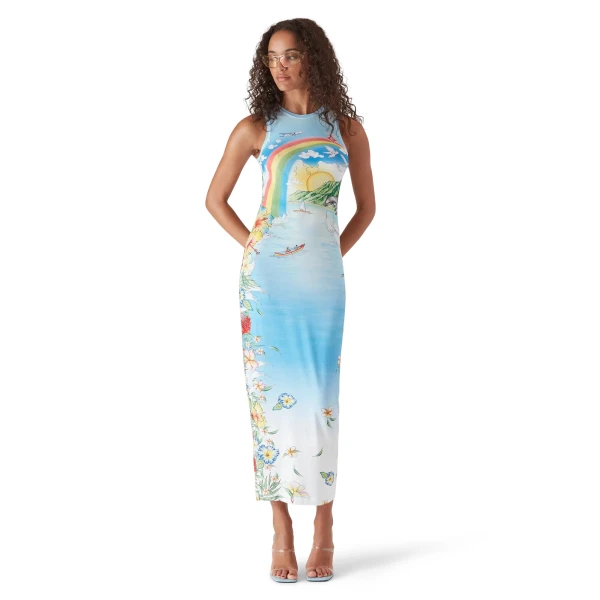 Casablanca Multicolour Aloha Maxi Dress | Long Dresses | Coveti