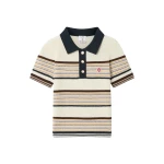 Casablanca Multicolour Café Culture Wool Stripe Short Sleeve Polo Shirt | Polo Shirt | Coveti