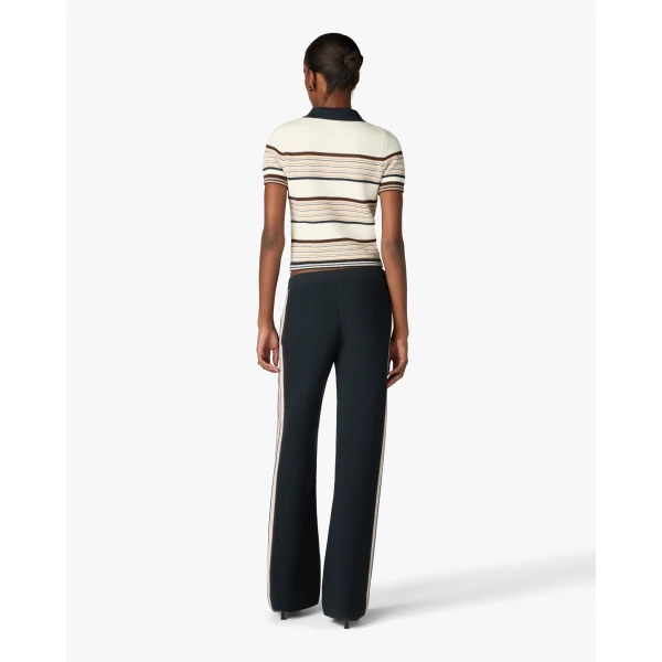 Casablanca Multicolour Café Culture Wool Stripe Short Sleeve Polo Shirt | Polo Shirt | Coveti